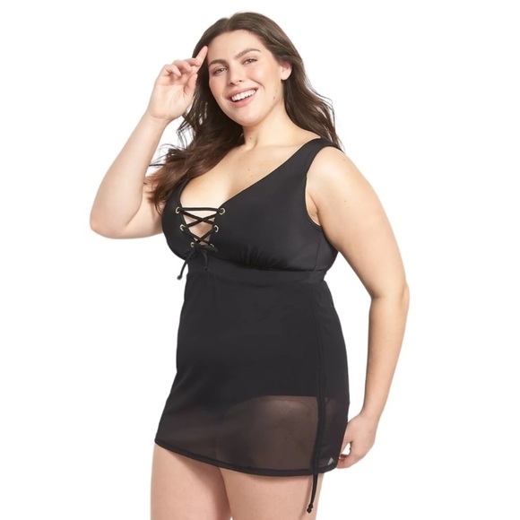 Lane Bryant NWOT No-Wire Grommet Swim Dress - Picture 1 of 3